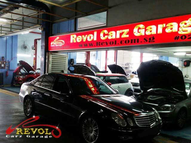 Mercedes C-Class front-on at Revol Carz Garage