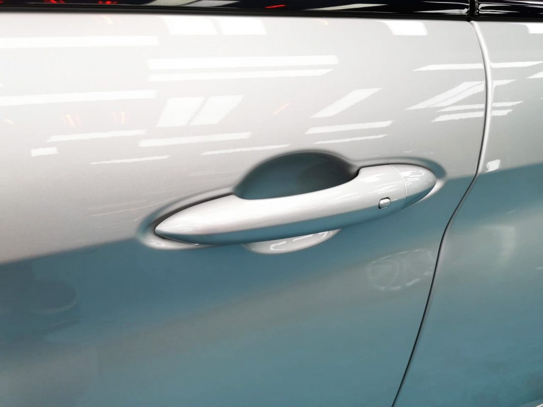 Front three-quarter view of the Alfa Romeo Giulia Veloce after coating.