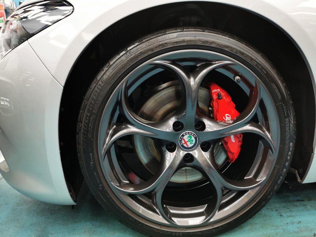 The Alfa Romeo Giulia Veloce, finished and ready for collection.