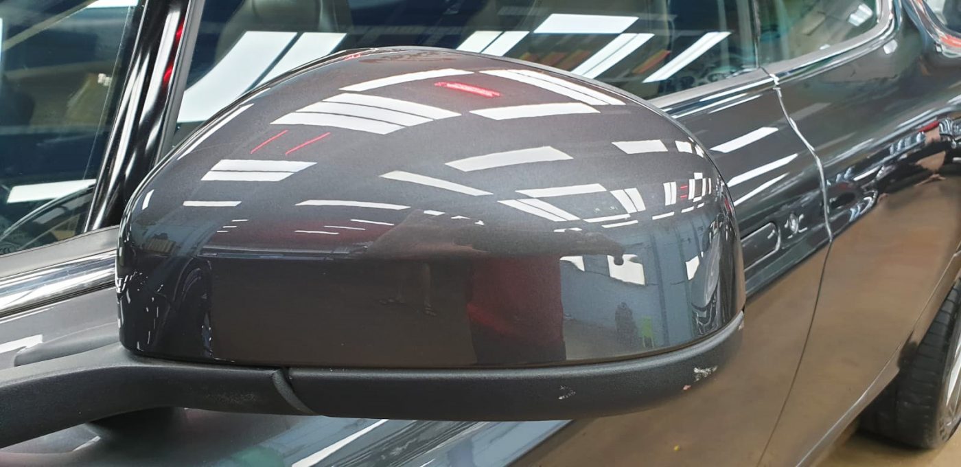 Side panel of the Aston Martin Rapide with the ceramic finish locked in.