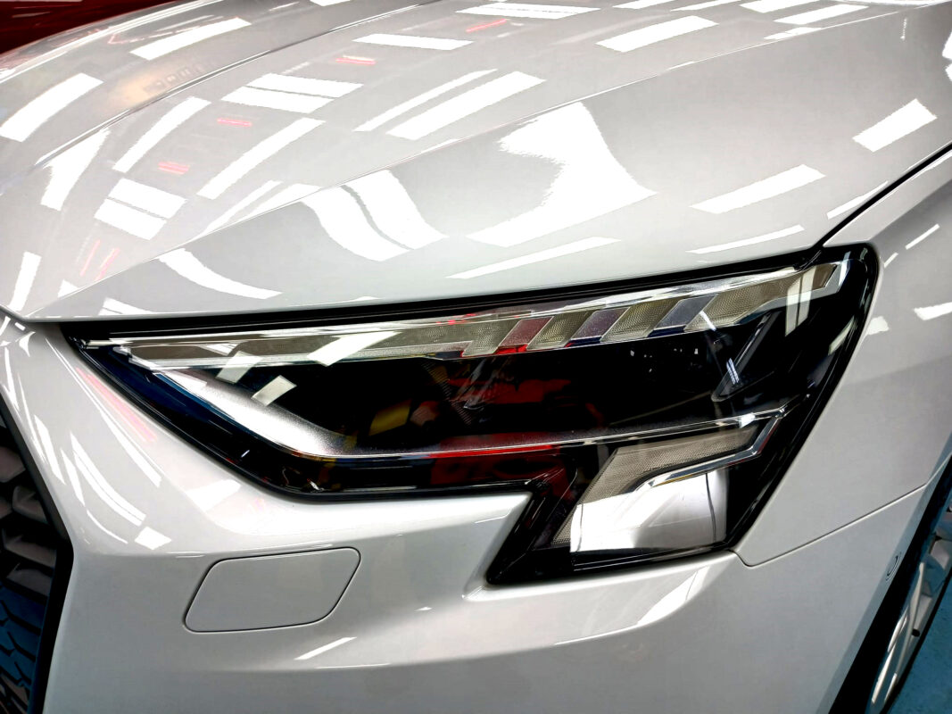 The A3's coated paintwork showing clean reflections.