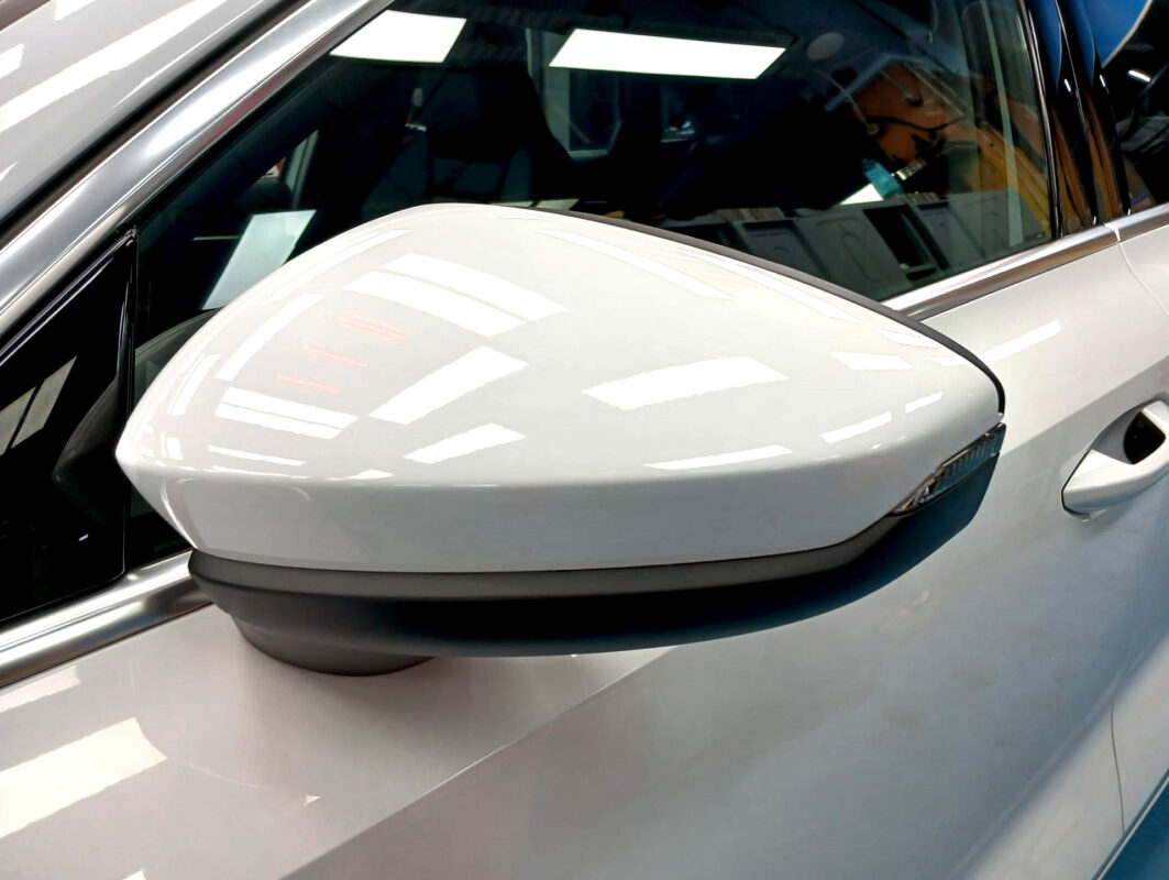 Side panel of the Audi A3 with the ceramic finish locked in.