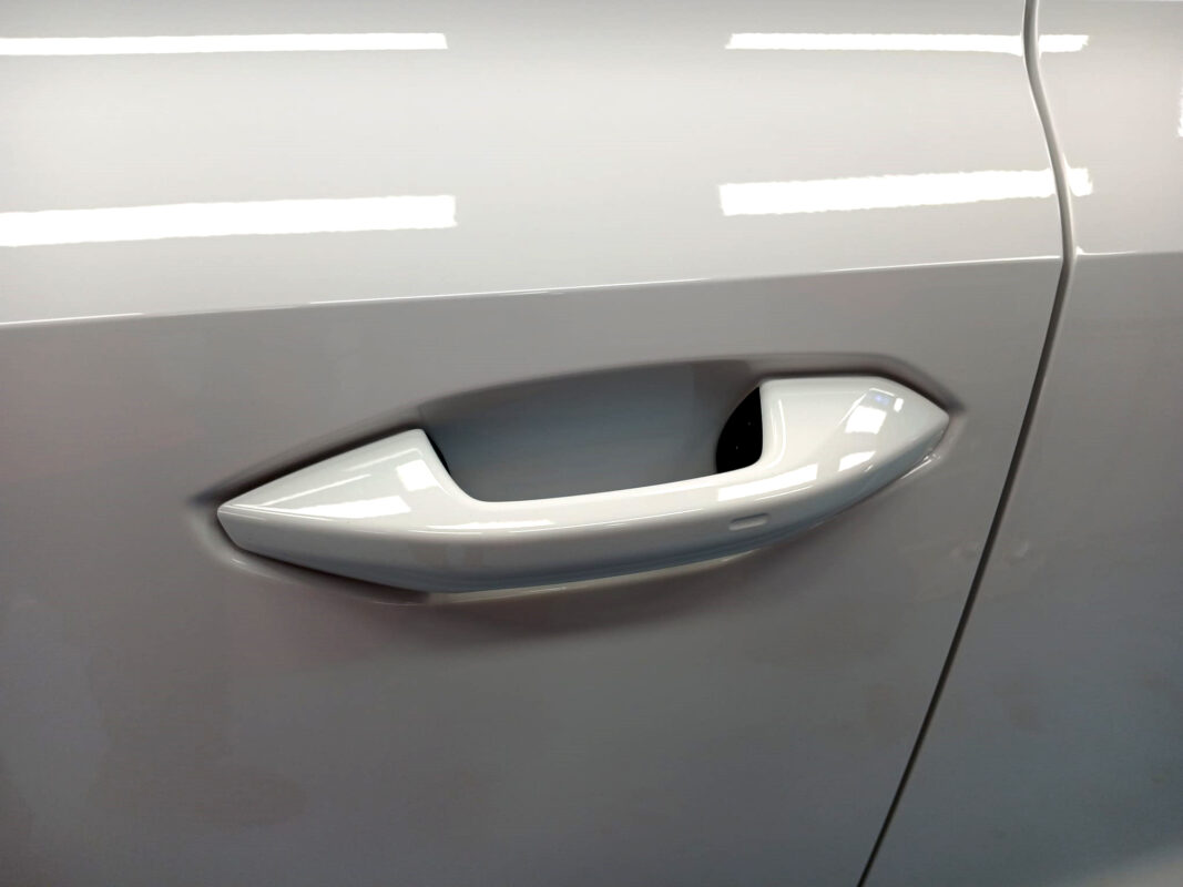 Front three-quarter view of the Audi A3 after coating.