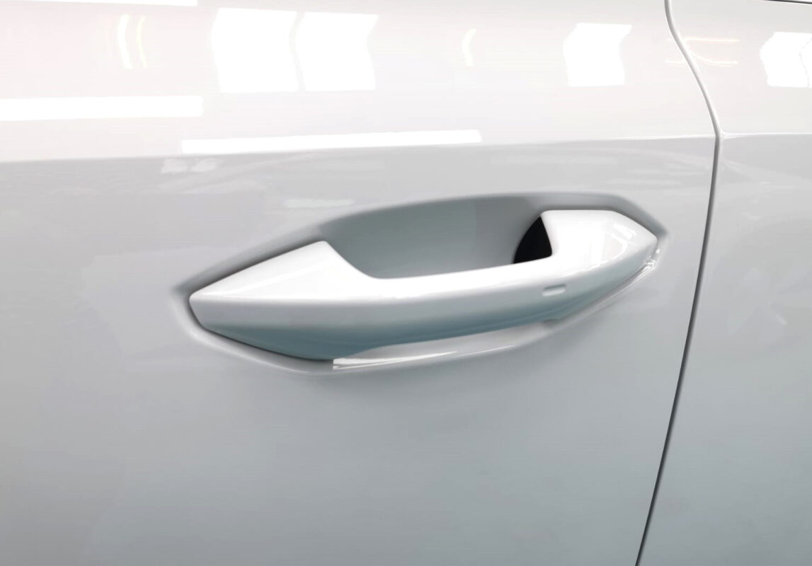 The coated paintwork of the Audi A3, clean and sharp.