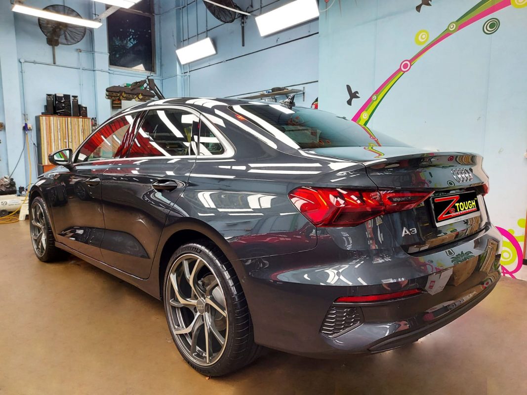 Front three-quarter view of the A3 after coating.