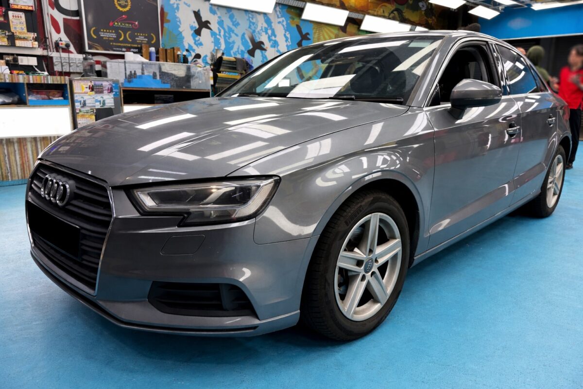 The Audi A3 as it arrived at Revol Carz before the respray.