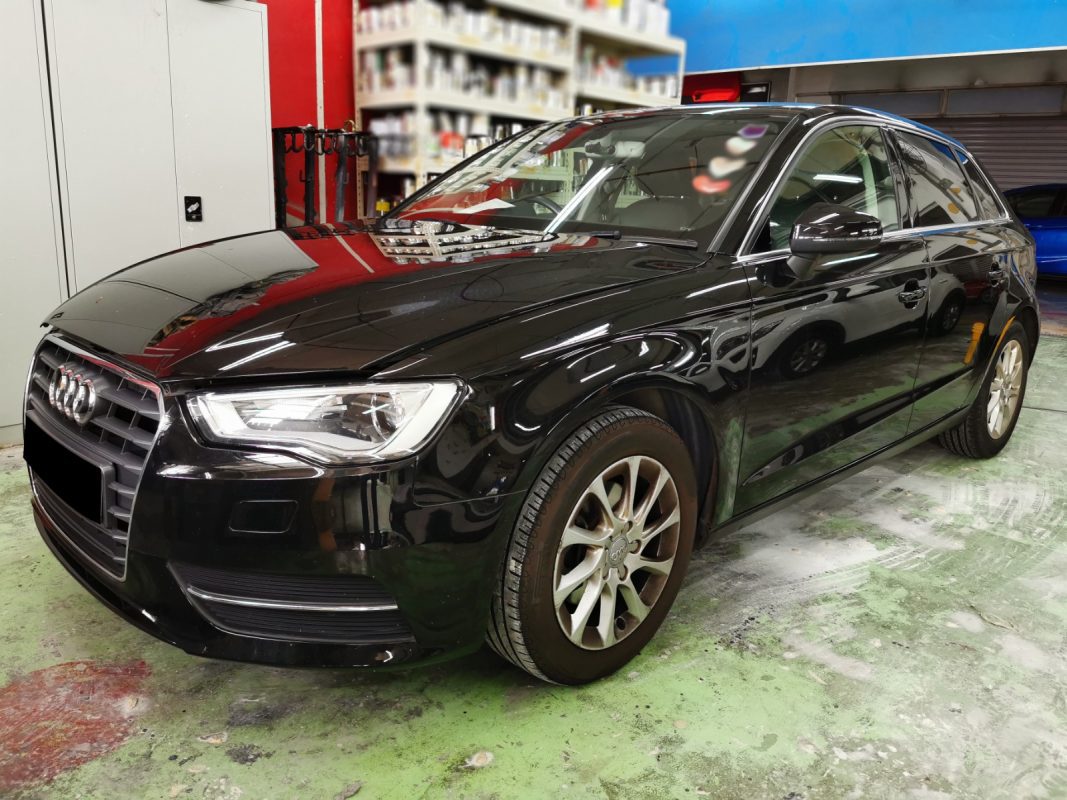 The Audi A3 as it arrived at Revol Carz before the respray.