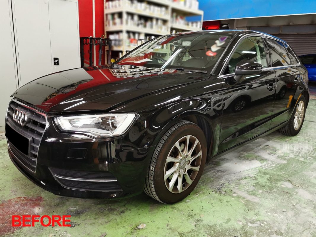 The Audi A3 after the full respray.