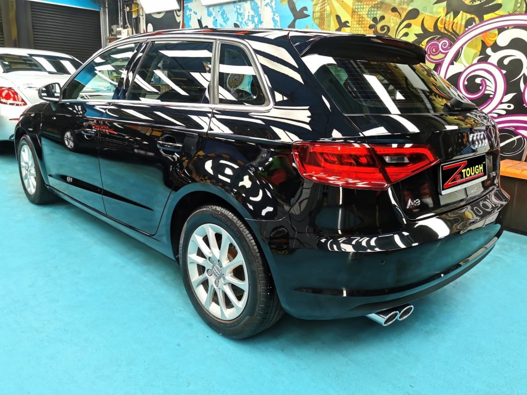 The Audi A3 ready for collection after the respray.