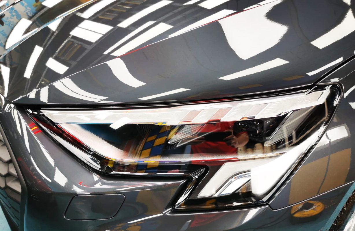 The A3's coated paintwork showing clean reflections.