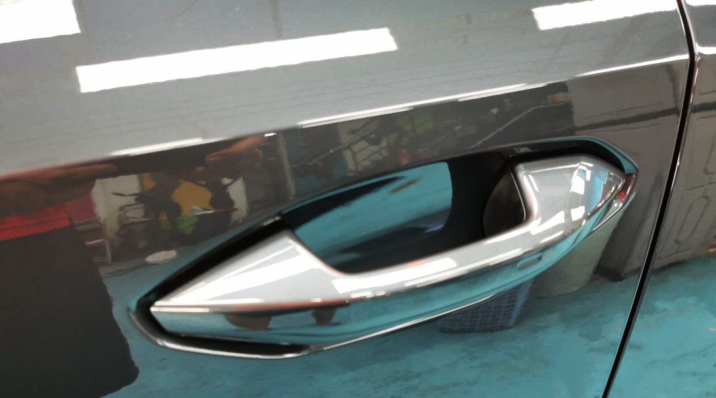 Front three-quarter view of the A3 after coating.