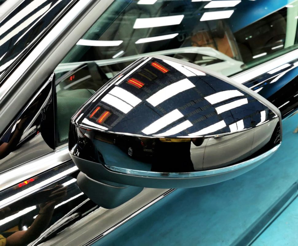 Side panel of the A3 with the ceramic finish locked in.