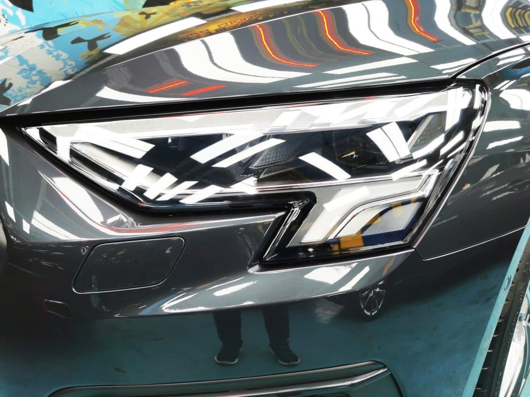 The A3's coated paintwork showing clean reflections.