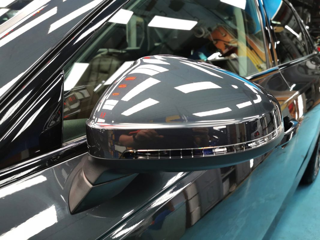 Side panel of the A4 with the ceramic finish locked in.