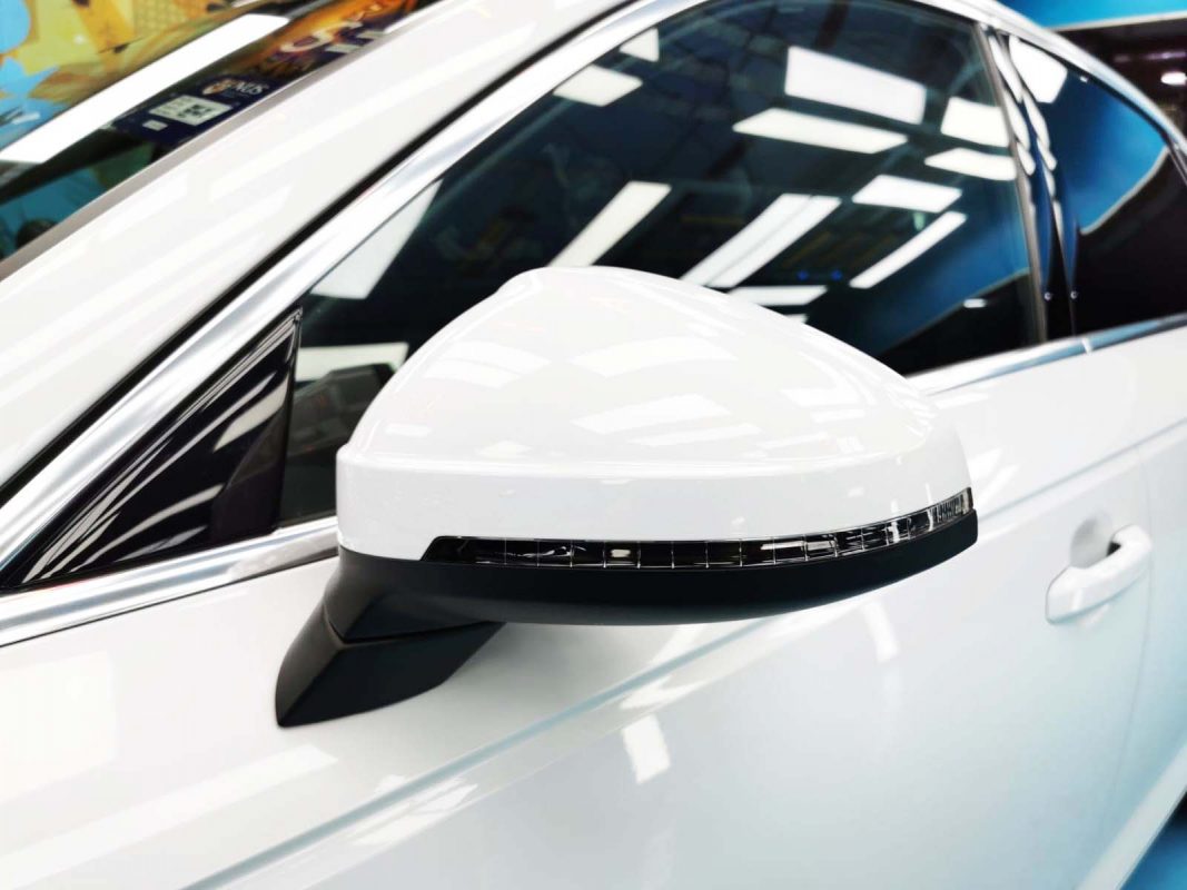 Side panel of the A4 with the ceramic finish locked in.