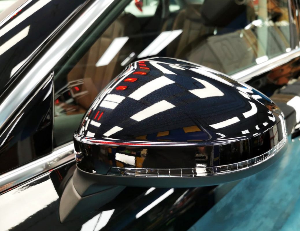 Side panel of the Audi A4 with the ceramic finish locked in.