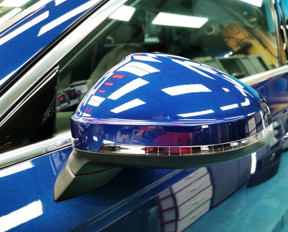 Side panel of the Audi A4 with the ceramic finish locked in.