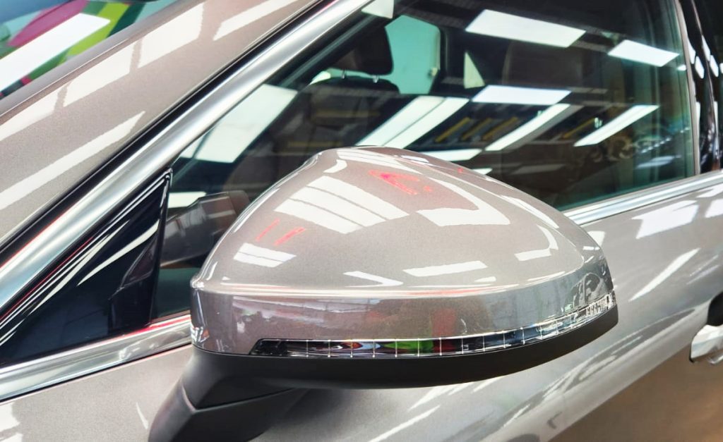 Side panel of the Audi A4 with the ceramic finish locked in.