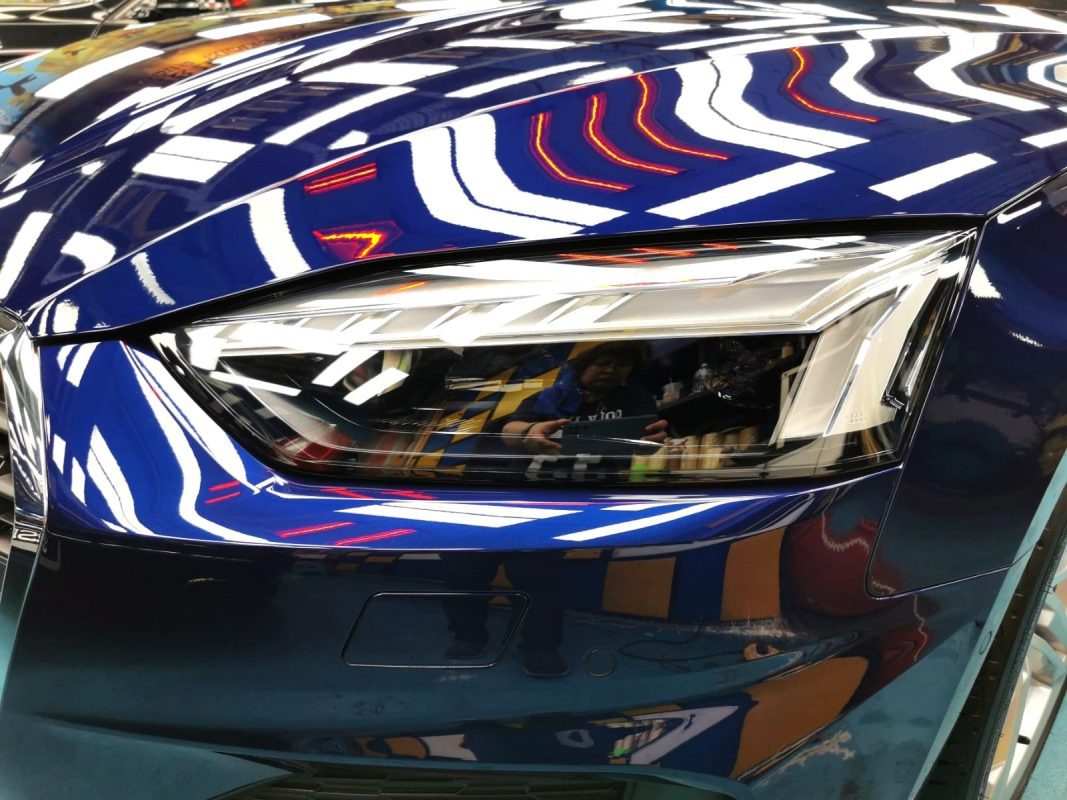 The A5's coated paintwork showing clean reflections.