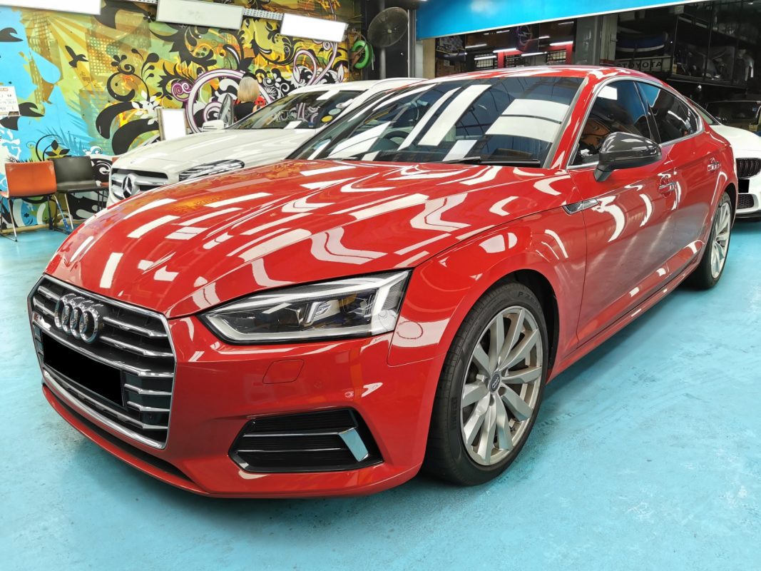 The Audi A5 as it arrived at Revol Carz before the respray.
