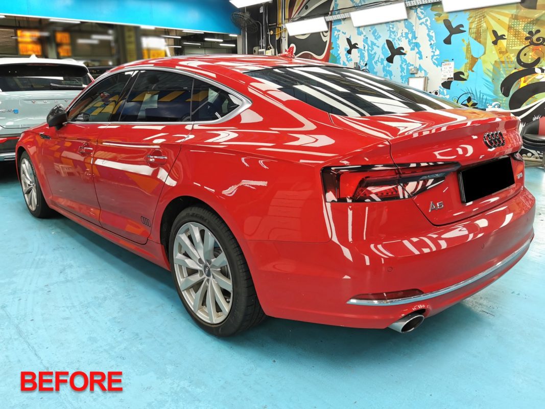 The Audi A5 after the full respray.