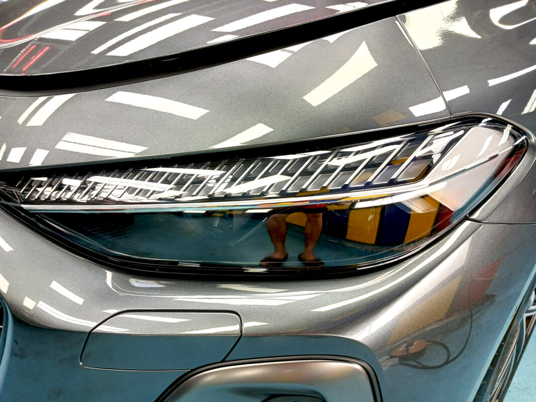 The A5's coated paintwork showing clean reflections.