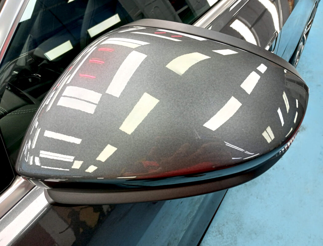 Side panel of the Audi A5 with the titanium finish locked in.