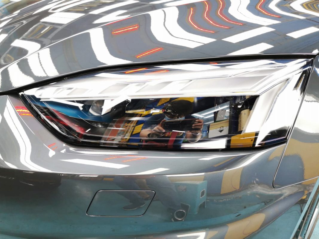 The A5's coated paintwork showing clean reflections.