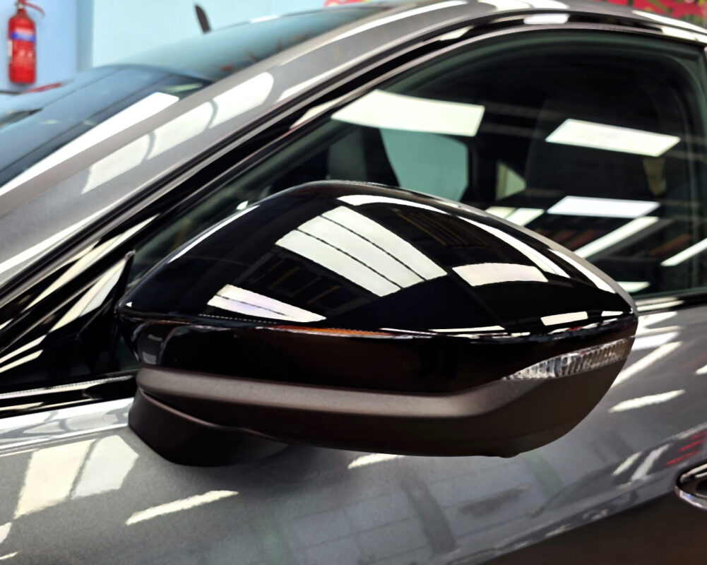 Side panel of the Audi A5 with the titanium finish locked in.
