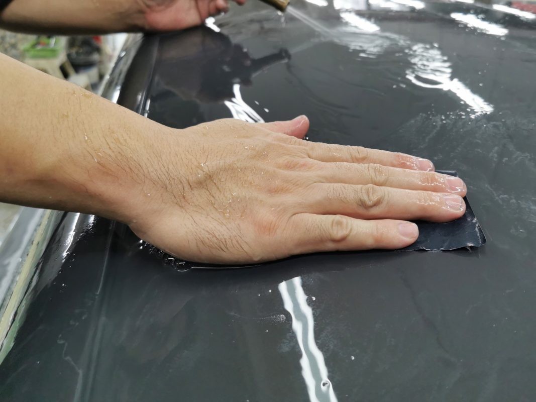 Sanded panels on the A7 ready for the next stage of prep.
