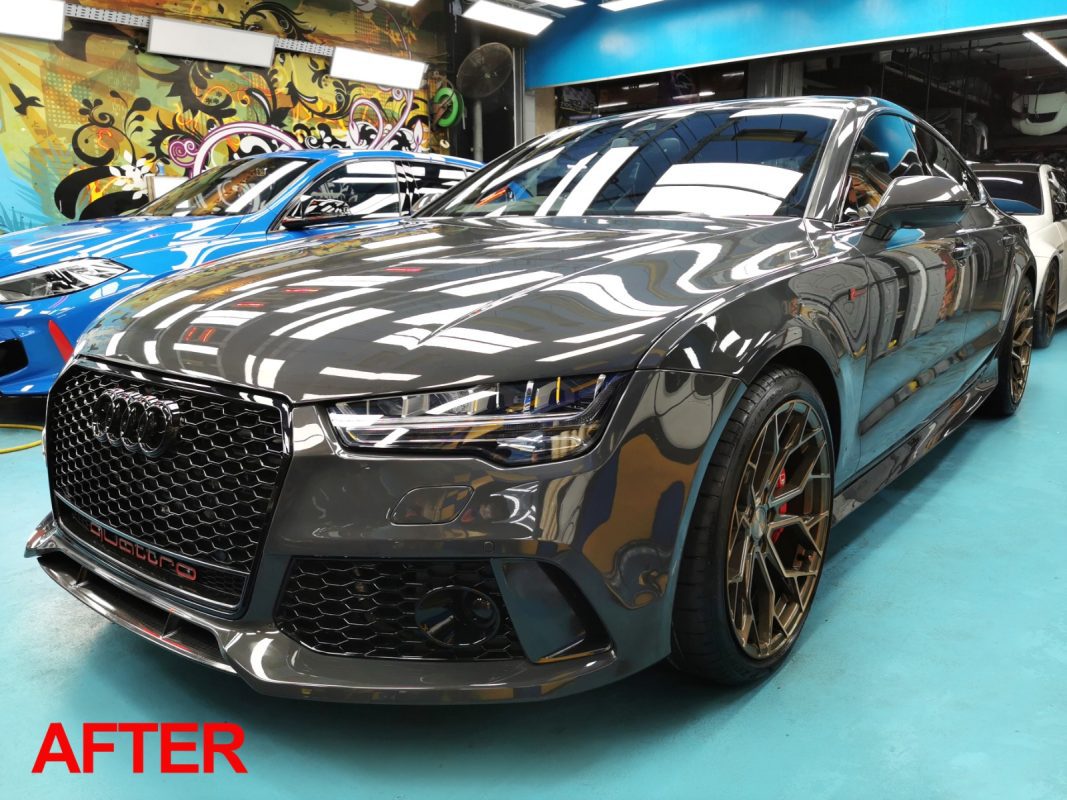 The Audi A7 after the full respray.