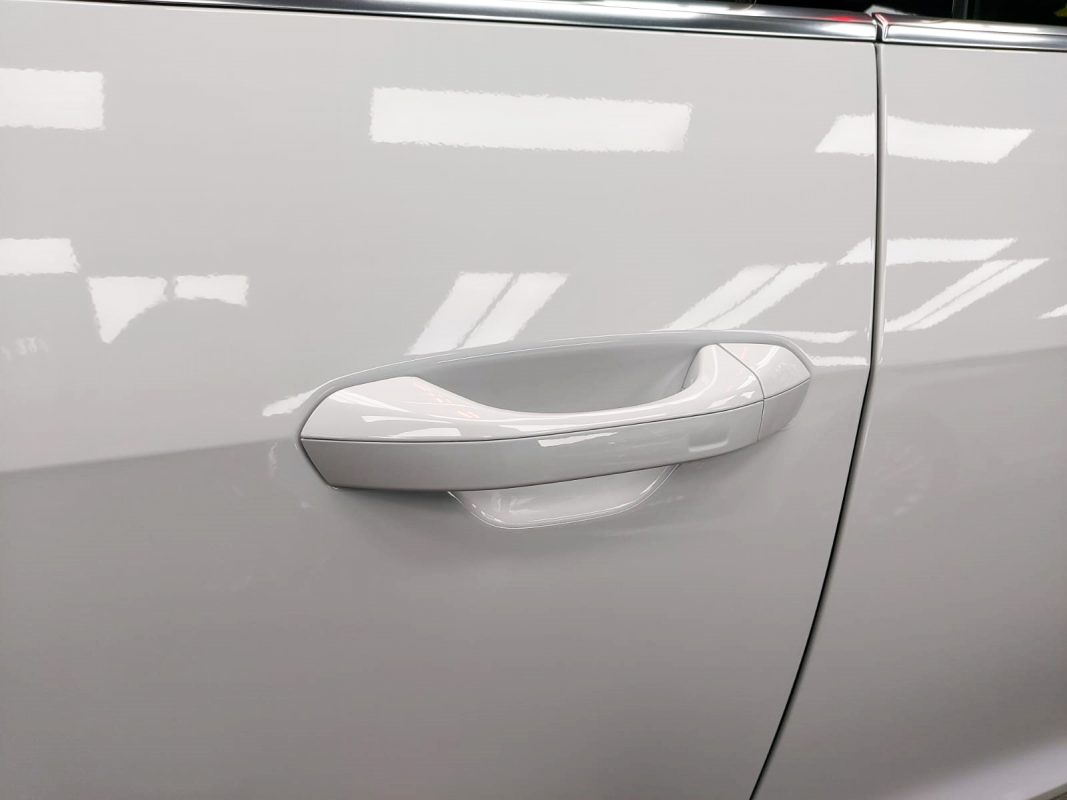 Front three-quarter view of the Audi A7 after coating.