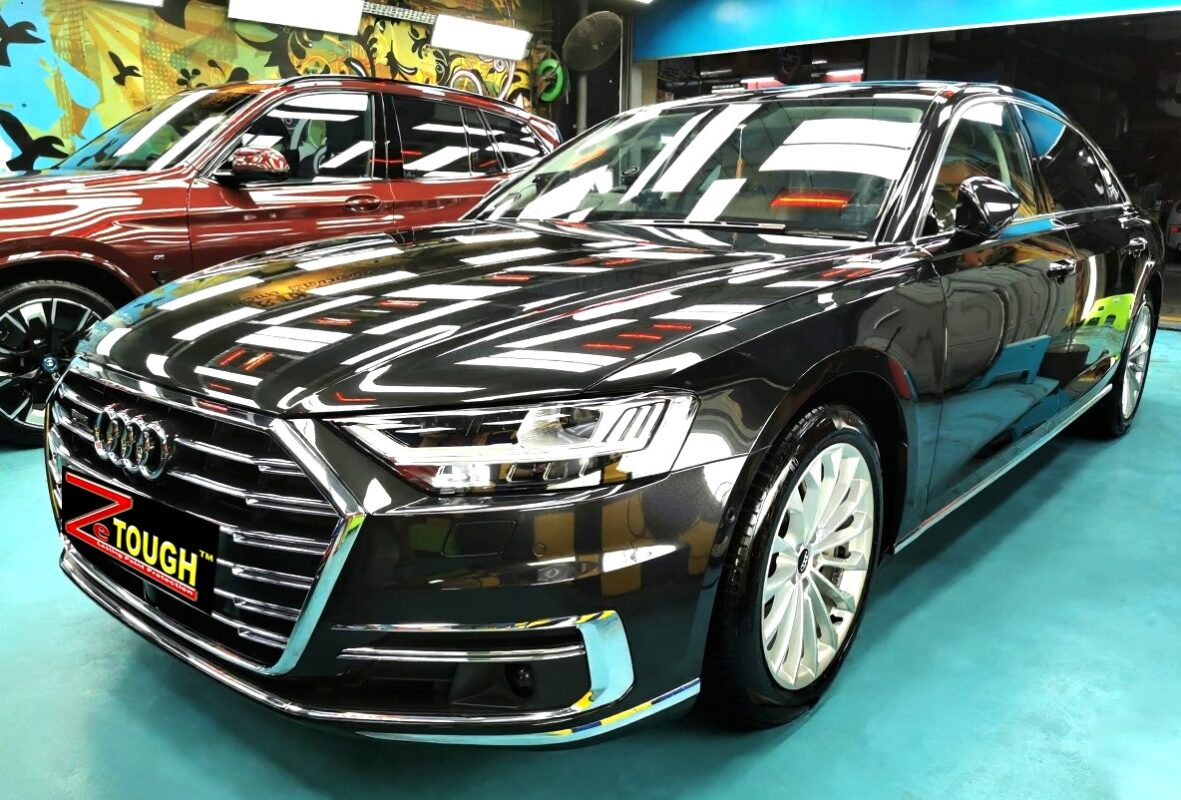 Audi A8, glossy after its ZeTough Ceramic coating.