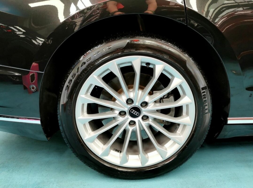 The Audi A8 with its fresh, coated finish.