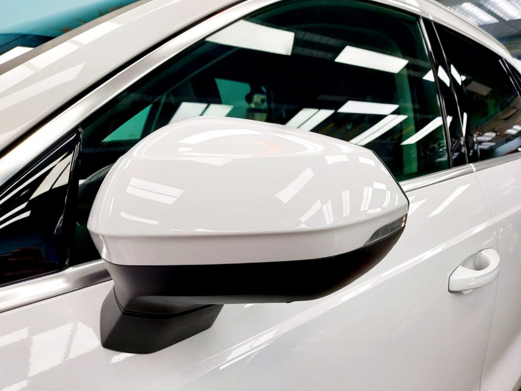 Rear view of one of the Audis, glossy and protected.