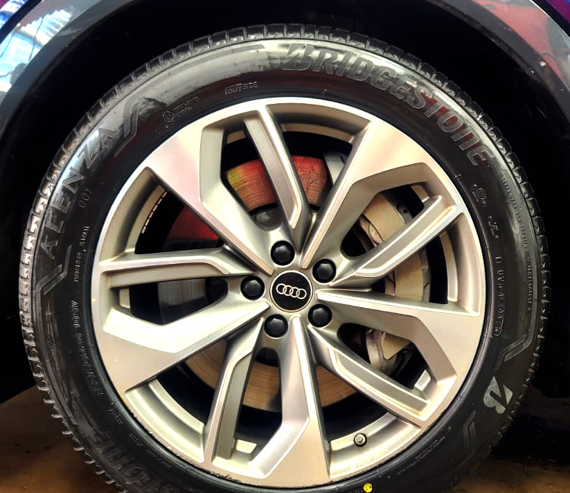 The Audi e-tron, finished and ready for collection.