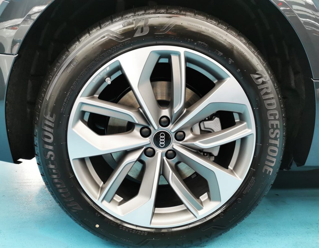 The Audi e-tron, finished and ready for collection.