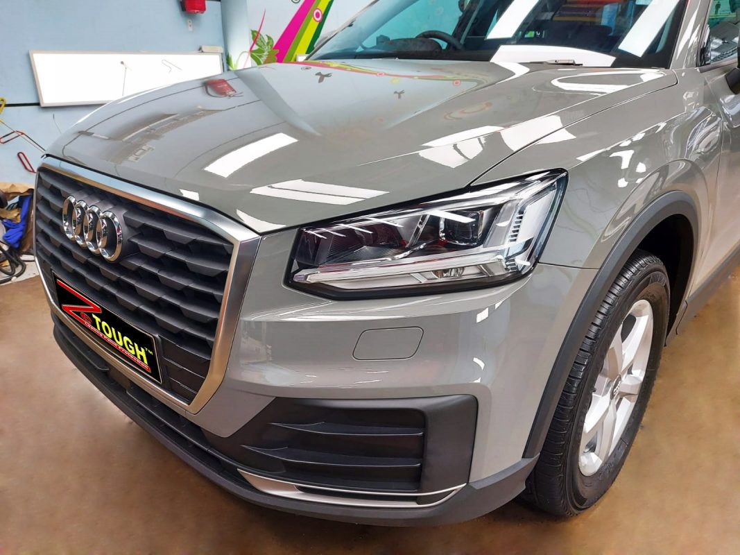 The Audi Q2 from a side angle after the ceramic coating.
