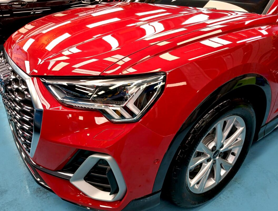 The Audi Q3 from a side angle after the ceramic coating.