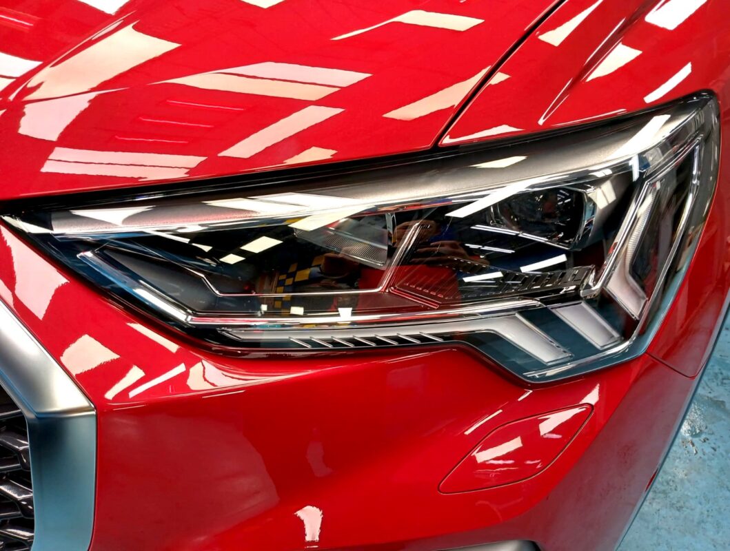 The Q3's coated paintwork showing clean reflections.