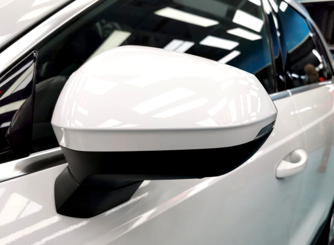 The Audi Q3's protected, high-gloss finish.