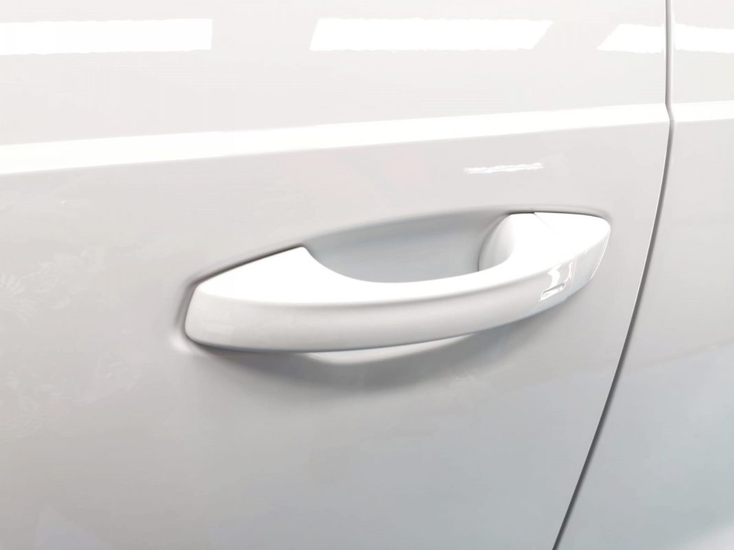 Front three-quarter view of the Audi Q3 after coating.