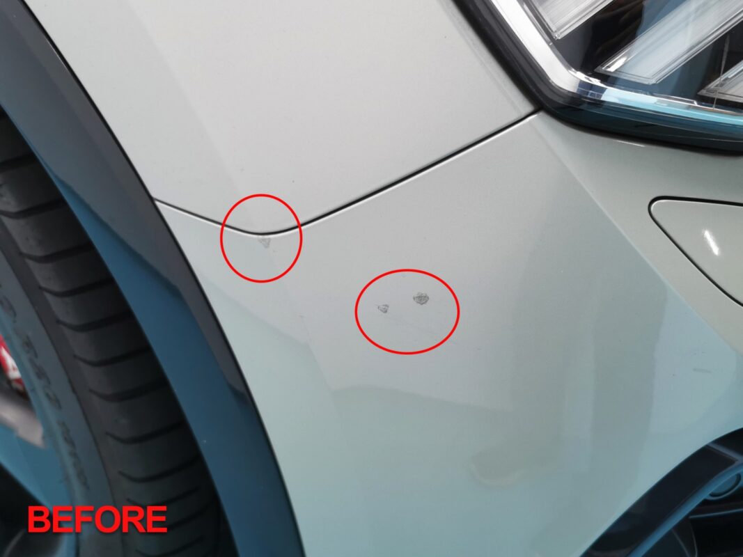 Audi Q3 after a full respray at Revol Carz, glossy and restored.