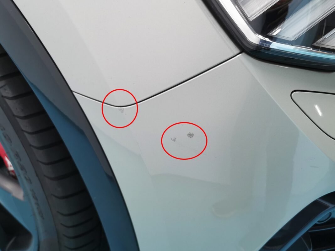 The Audi Q3 on arrival, second angle showing its condition before work began.
