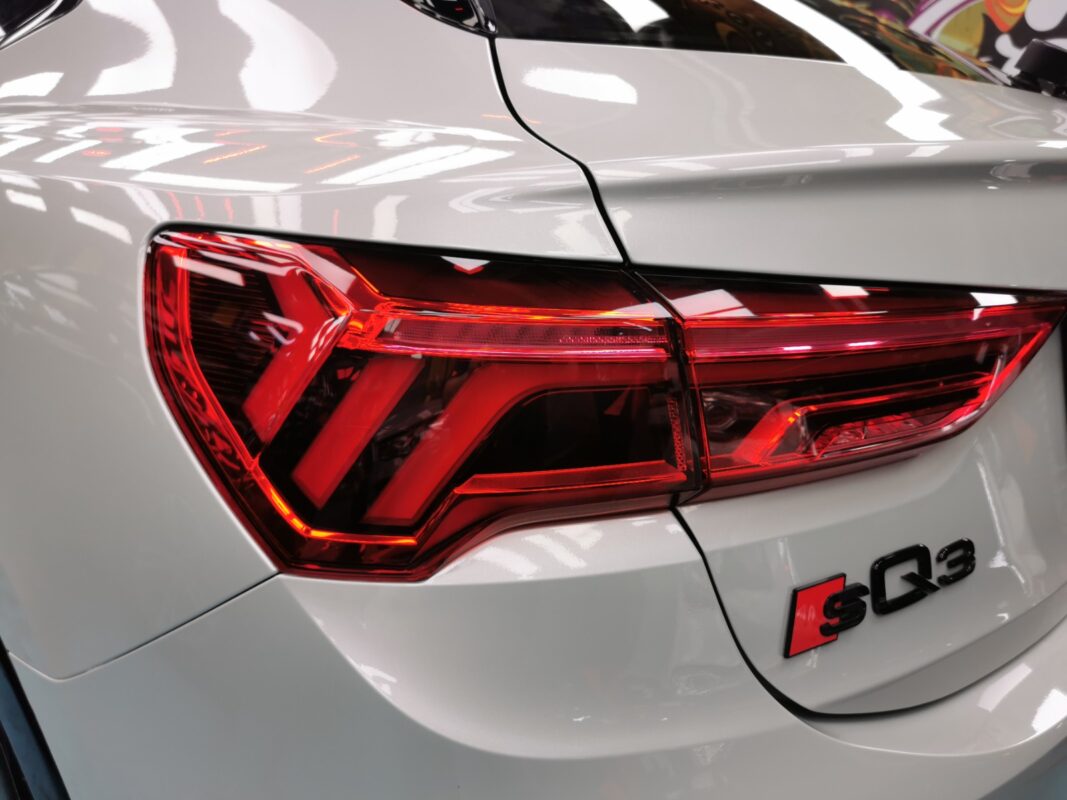 After: the Audi Q3 resprayed to a fresh, even gloss with ZeTough Titanium protection.