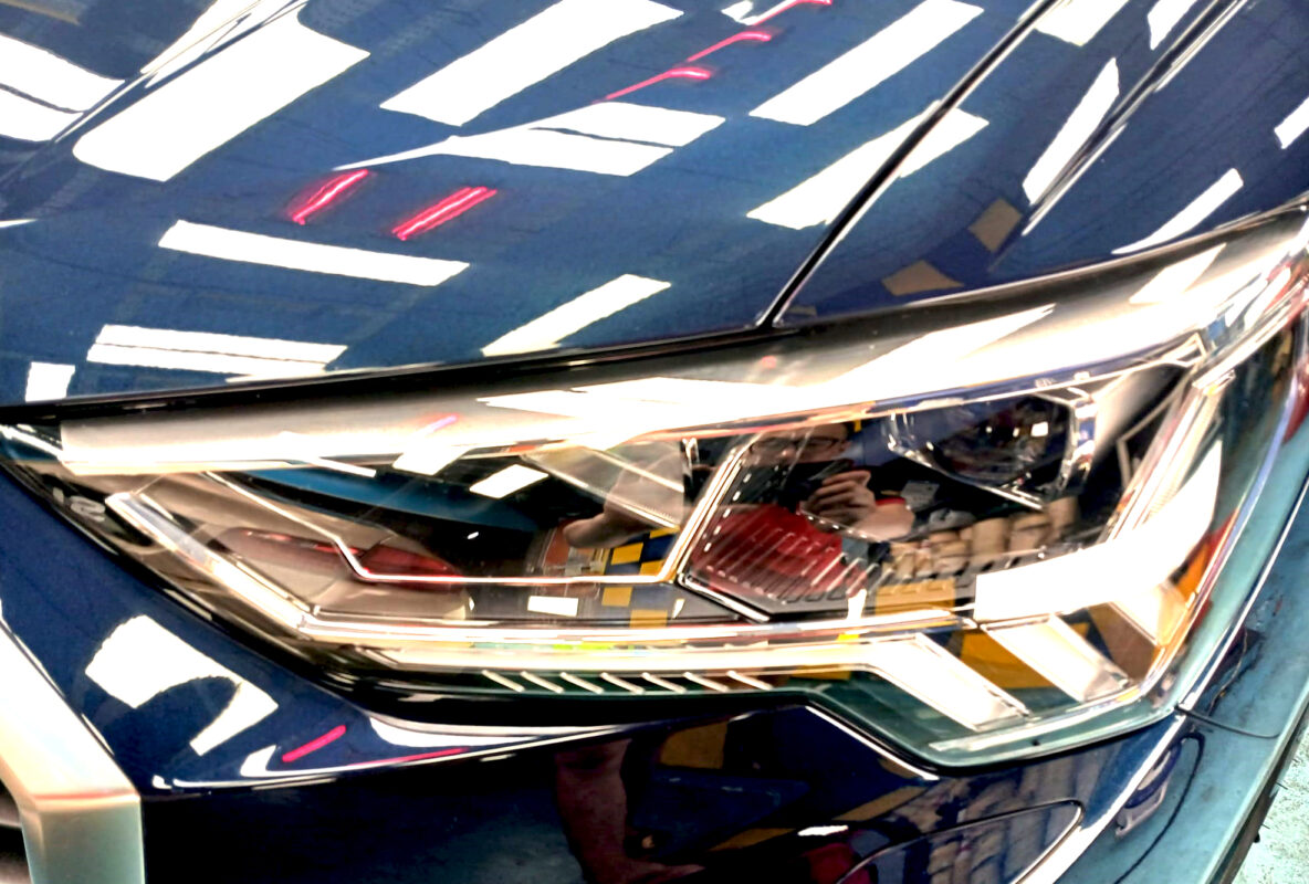 The Q3's coated paintwork showing clean reflections.