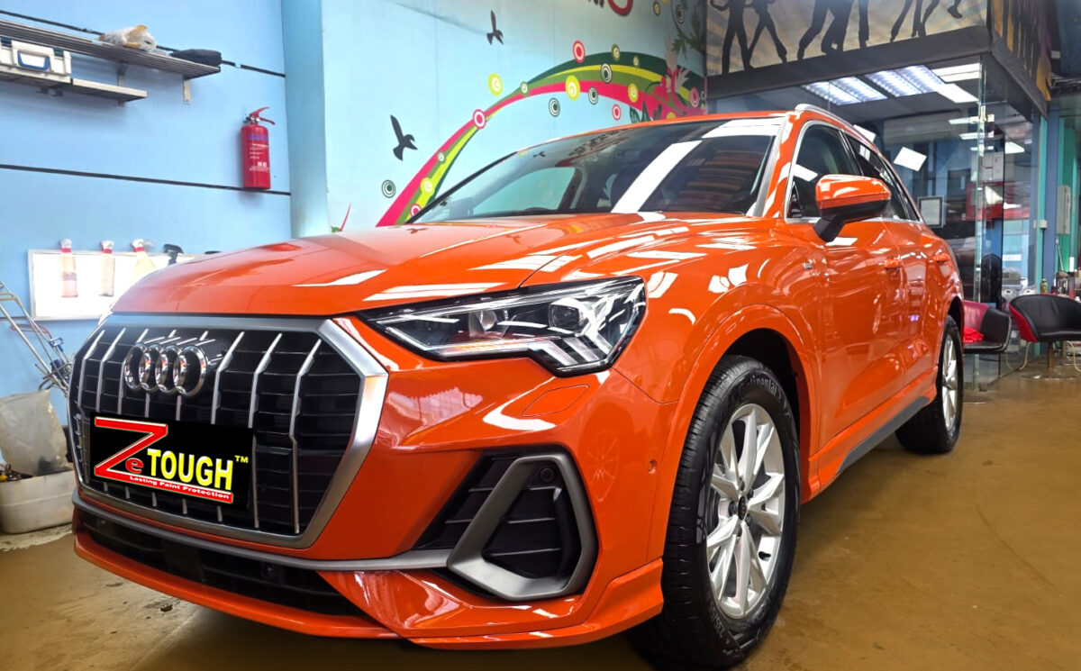 Audi Q3, glossy after its ZeTough Ceramic coating.