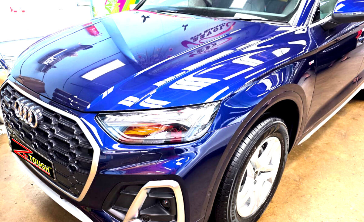 The Audi Q5 from a side angle after the ceramic coating.