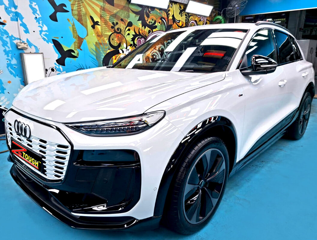 Audi Q6 e-tron, glossy after its ZeTough Ceramic coating.
