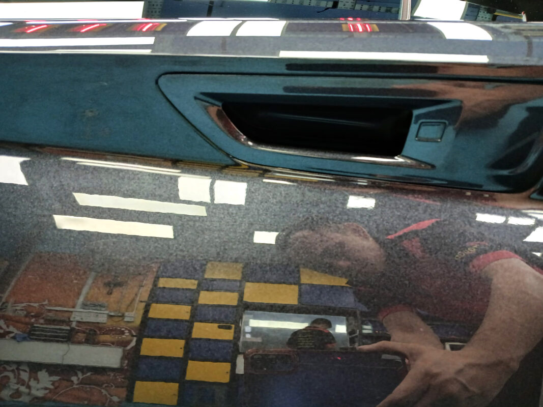 Front three-quarter view of the Audi R8 after coating.